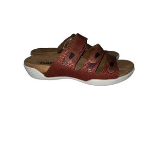 New $116 Halsa Delight 3-Band Adjustable Leather Slide Sandal Women’s Shoe 6.5 M